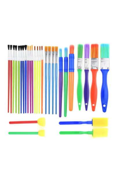 KidLe مجموعة من 30 فرشاة رسم للأطفال، فرشاة رسم إسفنجية، أدوات رسم جرافيتي يد...
