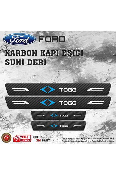 ototime Togg Uyumlu Deri Karbon Kapı Eşiği Koruyucu Bant 4 adet