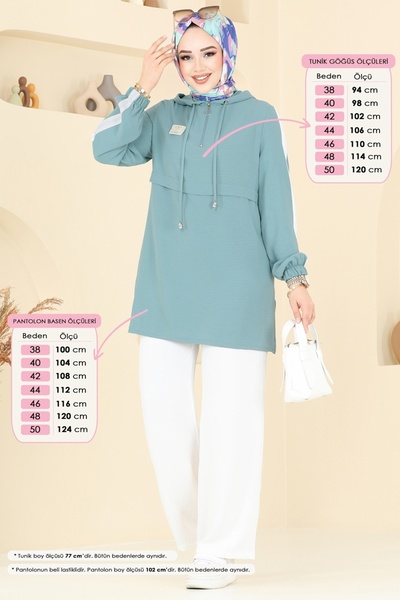 ModaMerve Arma Detay Aerobin Takım 358DVL817-MS Mint&Ekru