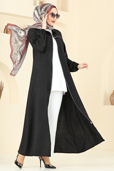 ModaMerve Biye Detay Ferace 831OZN1046-MS Siyah