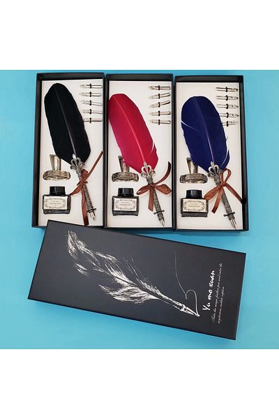 YNT İthalat Feather Desktop Dip Pen Set