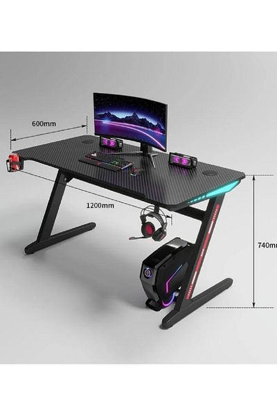 Fun Moment 120x60cm gaming computer table with RGB lighting