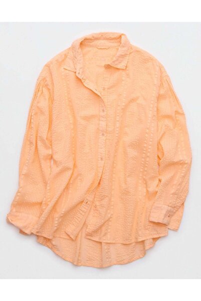 AMERICAN EAGLE Aerie Seersucker Cover Up Shirt