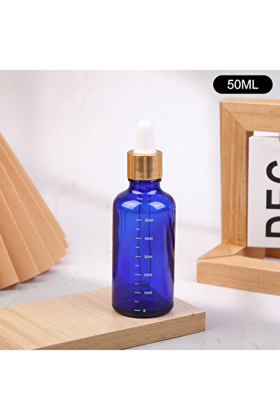 choice2 زجاجات قطارة سعة 50 مل مع كاشف مقياس قطرة عين سائل عطري أزرق من الزجاج