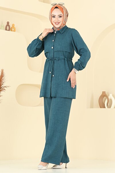 ModaMerve Beli Tünelli Sofia Takım 1015MP806-MS Petrol