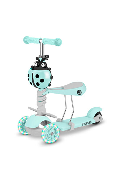 Ricokids Trotineta 3 in 1 pentru copii Buggy Mint cu scaunel reglabil,inaltime ghidon reglabila,roti