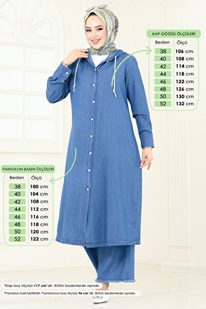 ModaMerve Önden Düğmeli Kot Takım 327MSA980-MS Açık Kot