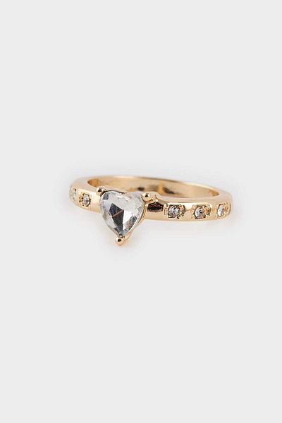 DeFacto Women's Triple Stone Gold Ring F6205Axns