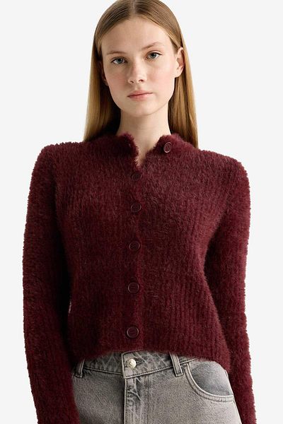 DeFacto Coool Slim Fit Slim Fit Crew Neck Knitwear Cardigan Z9318Az25Wn