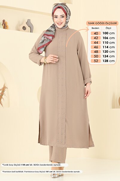 ModaMerve Önü İncili Tesettür Takım 3101HBS856-MS Vizyon