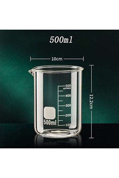 Choice4 كوب قياس زجاجي عالي البورسليكات سعة 50-1000 مل، كوب قياس شفاف، كوب مختبر، باكيه مطبخ