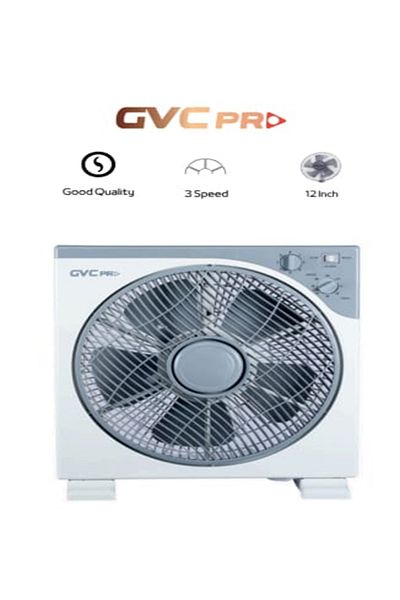 GVC PRO مروحة صندوق كهربائية، تصميم مدمج وعصري، ريش قوية لتوزيع هواء فعال، 3 سرعات تشغيل .