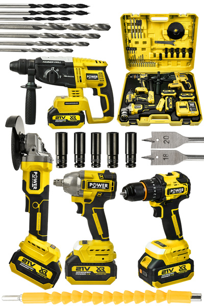 POWER BLACK Pro 21 v Akülü Matkap & Taşlama & Kırıcı Delici Hilti & Somun Sık...