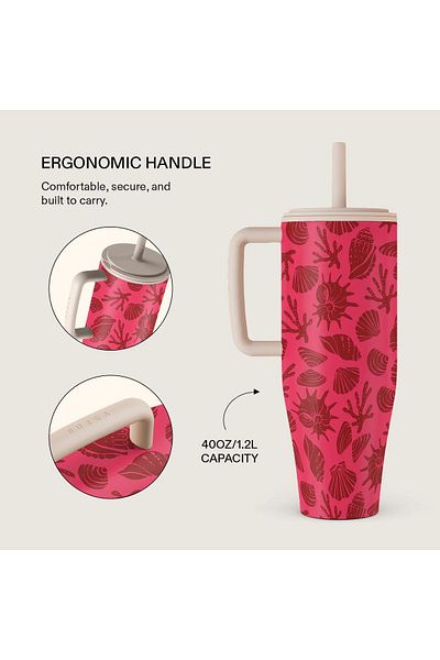 BURGA 40oz (1.2L) Leakproof Tumbler – All-Day Hot & Cold, Travel-Ready Style Leakproof Stylish Spill-Proof