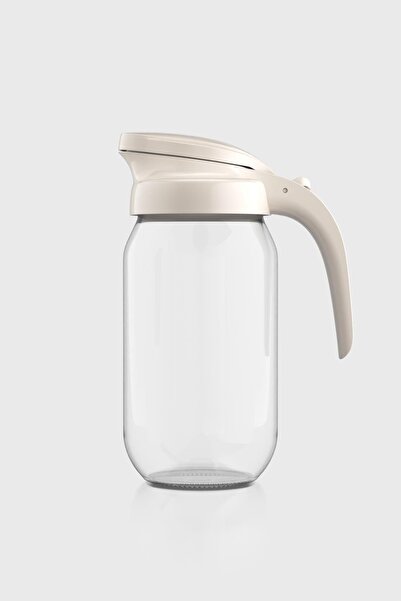 Renga Beluga 1000 ml Bej Kapaklı Cam Sürahi 111028
