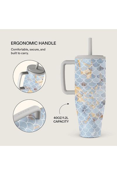 BURGA 40oz (1.2L) Leakproof Tumbler – All-Day Hot & Cold, Travel-Ready Style Leakproof Stylish Spill-Proof