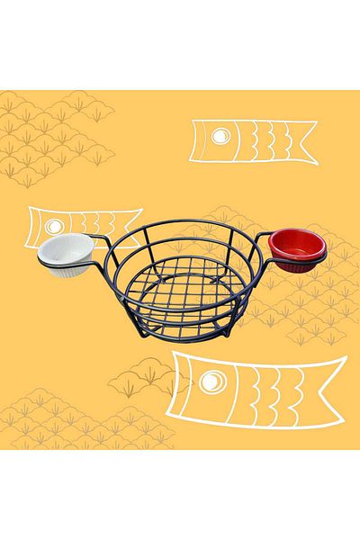 Matar Endüstriyel Mutfak Ekipmanları Patetes Presentation Basket with Sauce Bowl