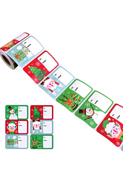 SUNSK Set de 250 etichete autocolante de Crăciun, hârtie, multicolore, 8 x 5 cm