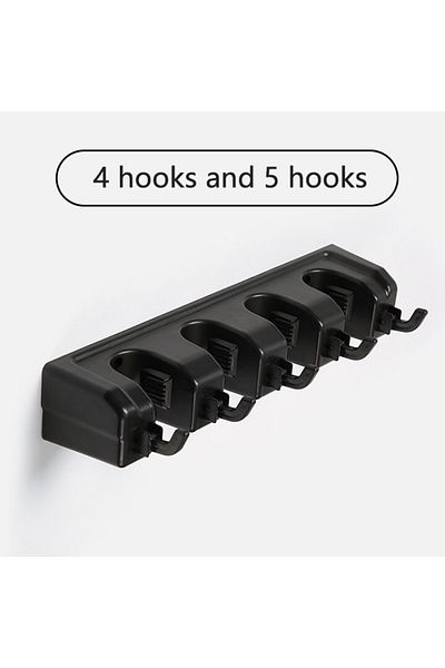 Choice1 4 hooks 5 hooks 995b Wall Mounted Mop Holder 3/4/5 Position Multi-Functional Broom Hanger Shelf Home