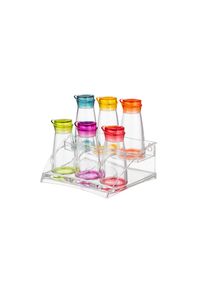 Abareek Al Safa 6 acrylic spice boxes on a stand