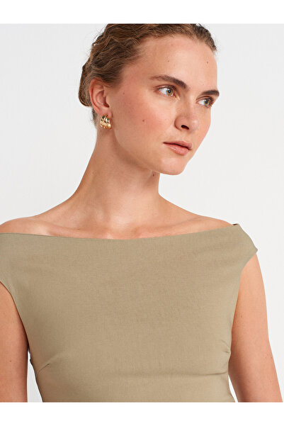 Dilvin 91462 Bardot Mini Φόρεμα-Çağla