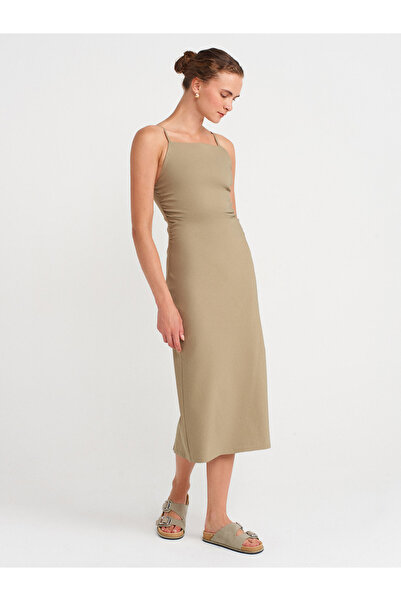 Dilvin 91479 Rochie Midi cu șnur-Çağla