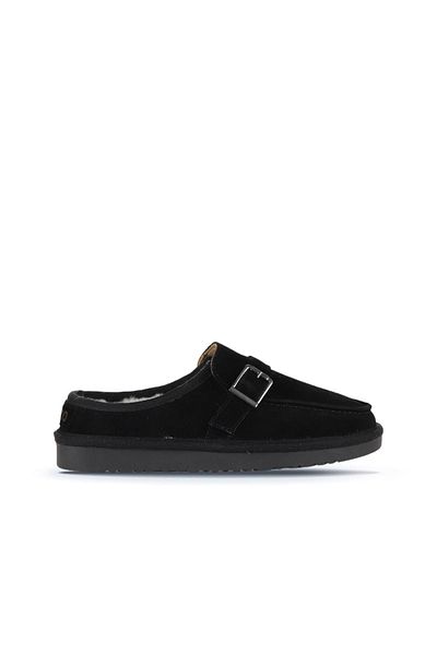 Bueno Shoes Black Suede Women's Flat Slippers 05Wt104
