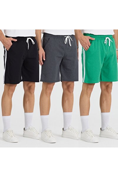pandy Striped 3-Piece Unisex Colorful Shorts