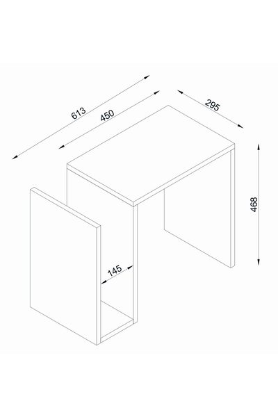 UnicUtil UnicUtil Side Coffee Table, 61 x 30 x 47 cm, White