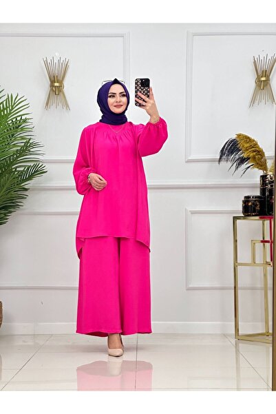 Enans Design طقم حجاب نسائي مكون من قطعتين تونيك وبنطلون