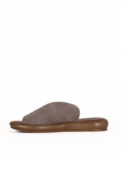Bueno Shoes Gray Dark Alf Suede Women's Flat Slippers 01We3104