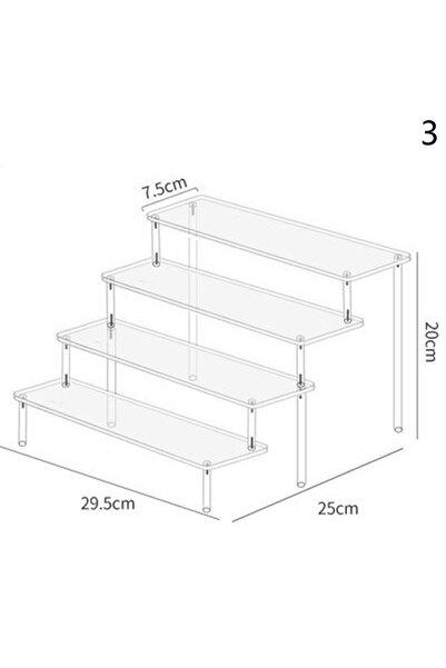 choice2 حامل عرض أكريليك مكون من 3 1-4 طبقات، رف عرض متين لدمية الكب كيك والع...
