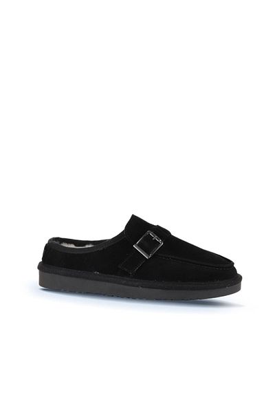Bueno Shoes Black Suede Women's Flat Slippers 05Wt104