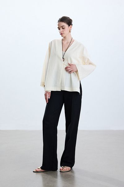 BE BLUE Natural Textured Kimono