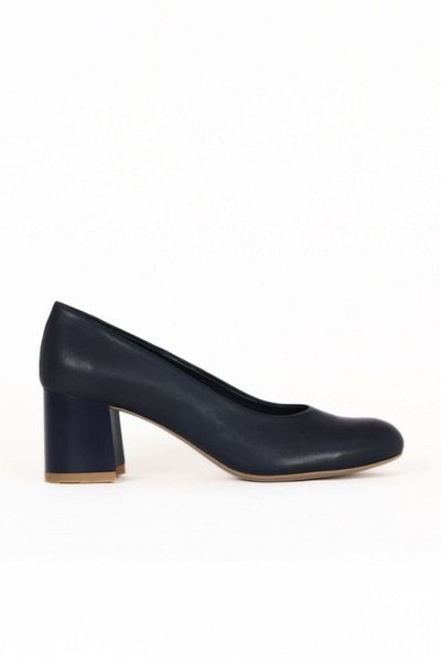 Bueno Shoes Сини кожени дамски обувки с ток 01we5700