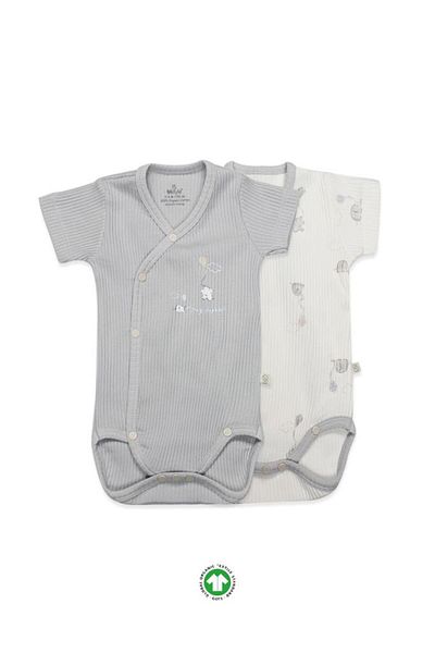NW NessiWorld Nessiworld Bistyle Flying Elephant 2'Li Half Sleeve Badi 17117 Ecru Gray