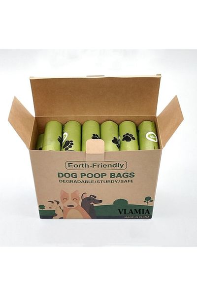VLAMIA Set of 540 Toilet Bags for Dogs, Cats, VLAMIA, Green, 22 x 30 cm