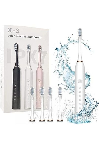 NECOMI Sonic Electric Toothbrush, Rechargeable with USB Port, 4 Brush Heads, 6 Cleaning Modes, Smart