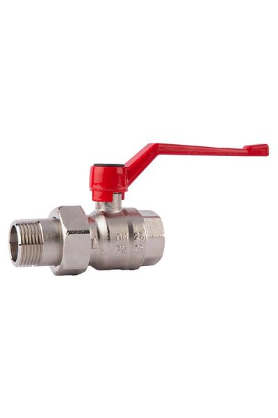 Herz Robinet cu bilă cu racord, FI-FE Ø 1 1/4" nr. 1, PN 25, cu mâner