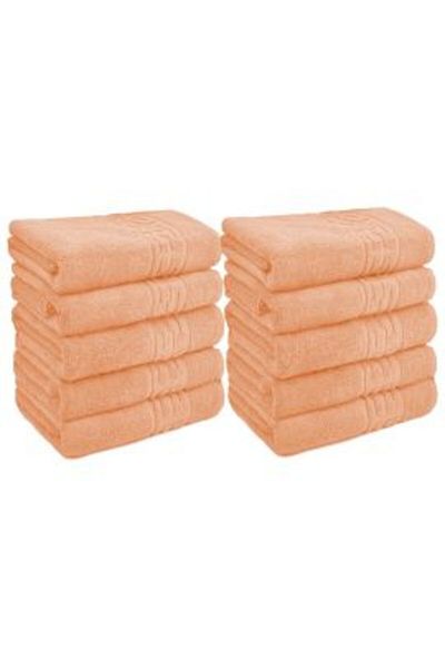 Ralex 10-Piece Face Bath Towels 50x90 cm, 100% Cotton Greek Border, 500 g/m², Orange
