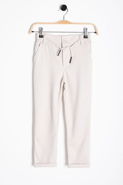 Cansın Mini Cream Waist Lace-Up Double Leg Boys Jogger Fabric Trousers 20747