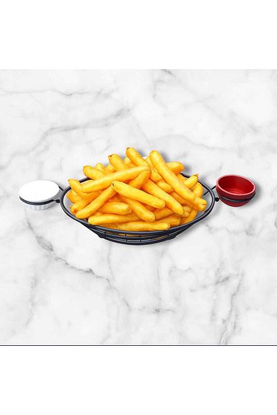 Matar Endüstriyel Mutfak Ekipmanları Patetes Presentation Basket with Sauce Bowl