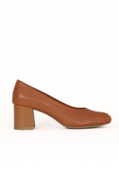 Bueno Shoes Tan Dark Leather Women's Heeled Shoes 01We5700