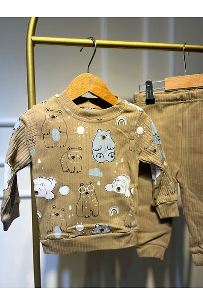 baume clothes Polar Bear Brown Baby Boy Bottom-Top Set
