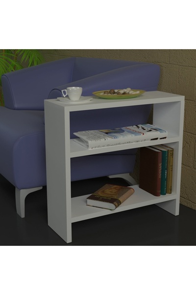 UnicUtil Masuta de Cafea Laterala, UnicUtil, 51 x 17.5 x 49 cm, Alb