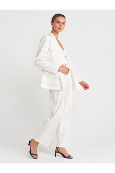 Dilvin 60767 Blazer Ceket-Beyaz