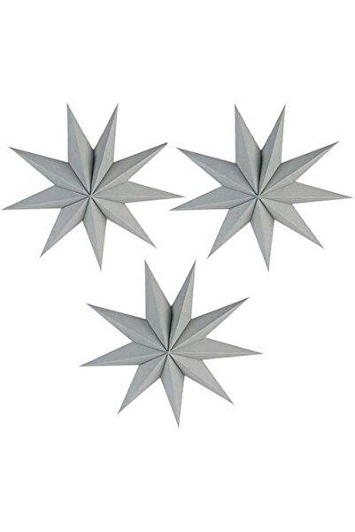 CAMILIFE Set de 3 stele decorative Camilife, hârtie, gri, 30 cm