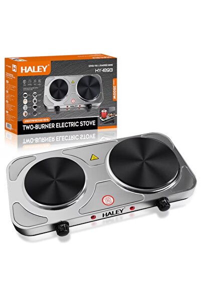 HALEY Plită electrică HY-1893, 2 zone de gătit, putere 1500W + 1000W, design ...