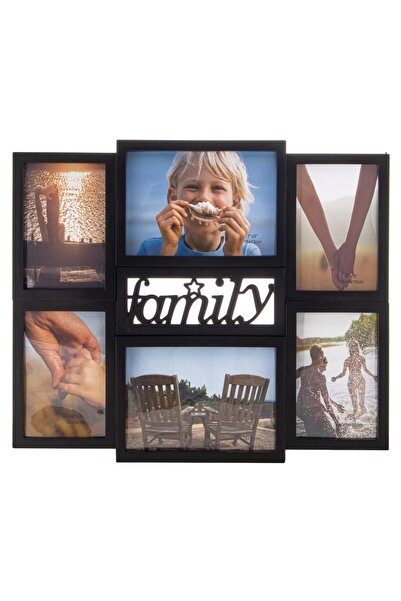 SERSIMO Wall photo frame, collage of 6 photos, 36x42cm, black