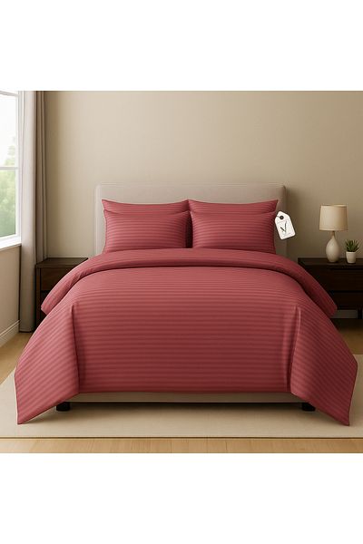 View star Viewstar 6-Piece King Size Bedding Set (Maroon) – 1 Fitted Sheet, 1 Quilt Cover, 4 Pillowcases
